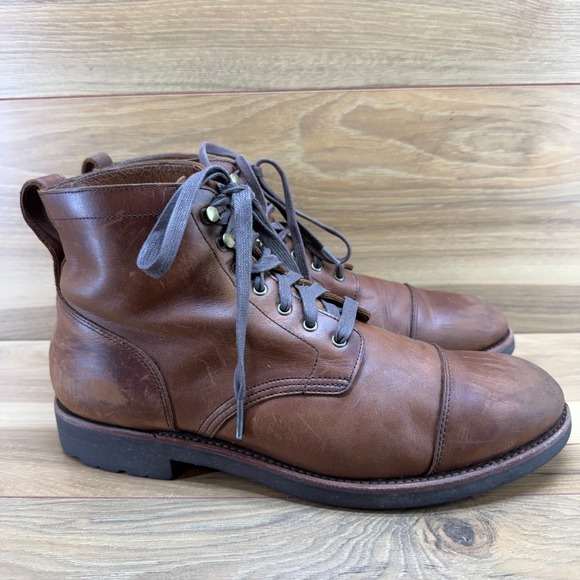 J.CREW Other - J Crew Kenton Cap Toe Boots Mens 9.5 M Brown Leather‎ Business Casual Old Money